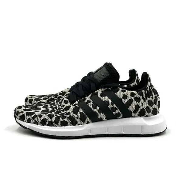 Adidas Swift Run Womens Running Shoe White Black Animal Leopard Trainer Sneaker - Picture 8 of 10